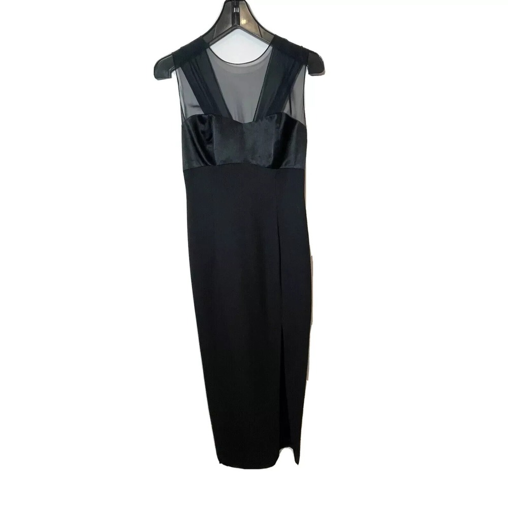 Vintage Ever Beauty Sleeveless Bodycon Sheath‎ Dress Womens 4P  Black 80s 90s
